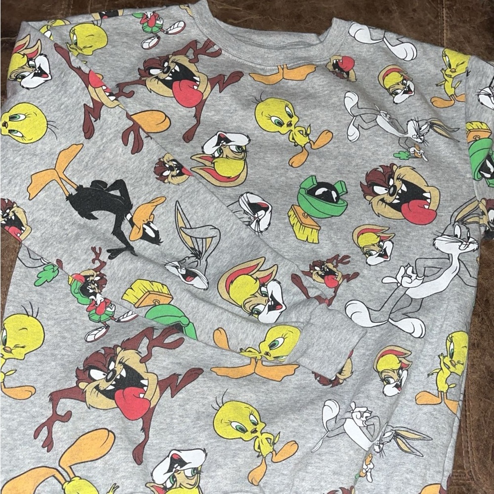Warner Bros. Looney Tunes Gray Graphic Top